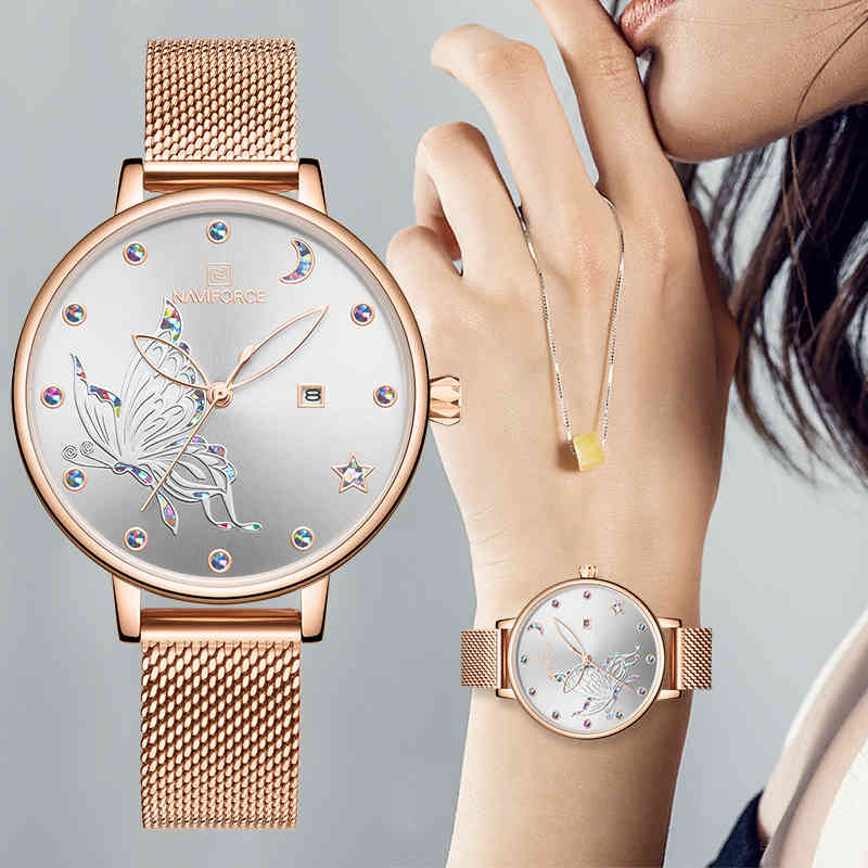 NAVIFORCE Women Watch Luxury Brand Simple Quartz Ladies Waterproof Wristwatch Fashion Casual Watches Girl Clock Reloj Mujer 210517, Blue
NAVIFORCE Women Watch Luxury Brand Simple Quartz Ladies Waterproof Wristwatch Fashion Casual Watches Girl Clock Reloj Mujer 210517, Blue