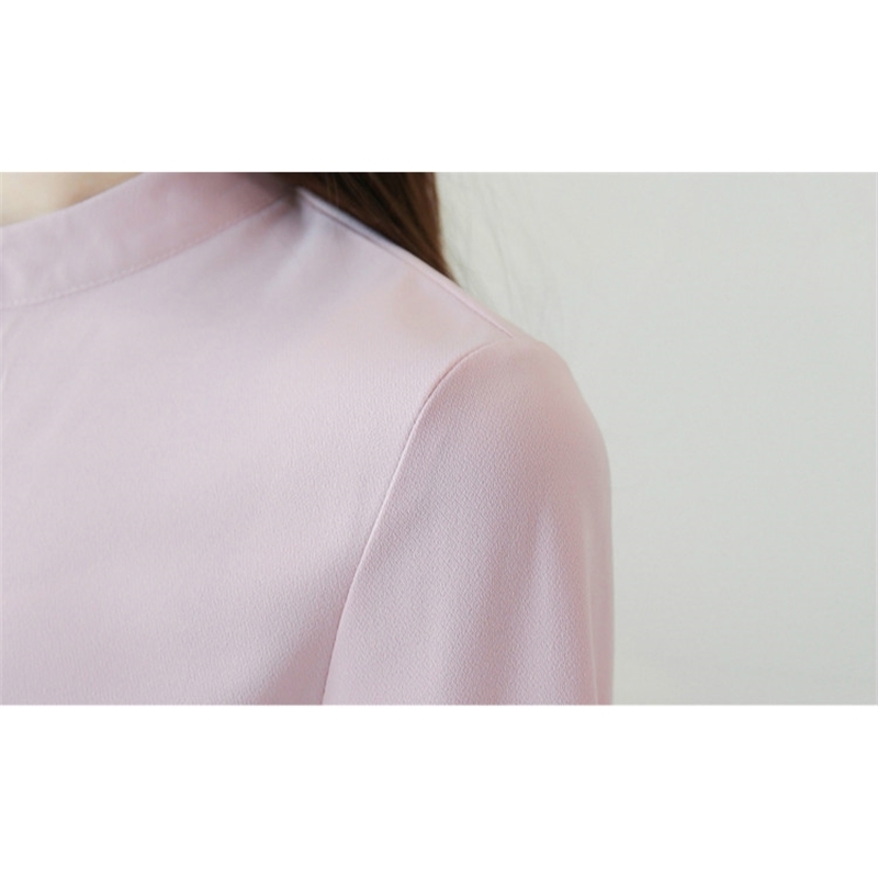 fashion autumn women blouse Korean style collar snow chiffon office lady long puff sleeve blusa 0902 40 210506