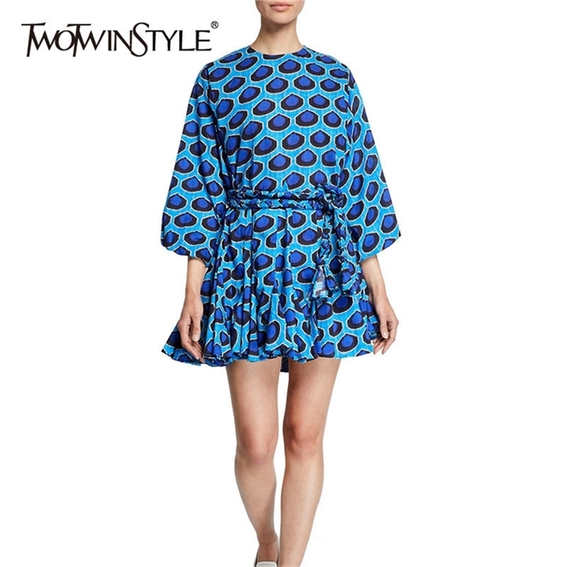 Casual Print Dress For Women O Neck Lantern Sleeve Lace Up Pleated Dresses Female Spring Fashion Clothes 210520, Print7
Casual Print Dress For Women O Neck Lantern Sleeve Lace Up Pleated Dresses Female Spring Fashion Clothes 210520, Print7