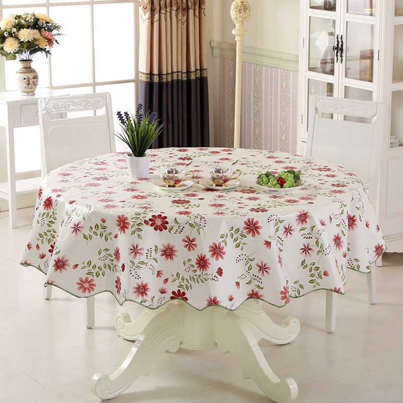 PVC Plastic Tablecloth Nordic Style Round Pastoral Flowers Pattern Oil-proof Waterproof Kitchen Table Cloth 210626
PVC Plastic Tablecloth Nordic Style Round Pastoral Flowers Pattern Oil-proof Waterproof Kitchen Table Cloth 210626