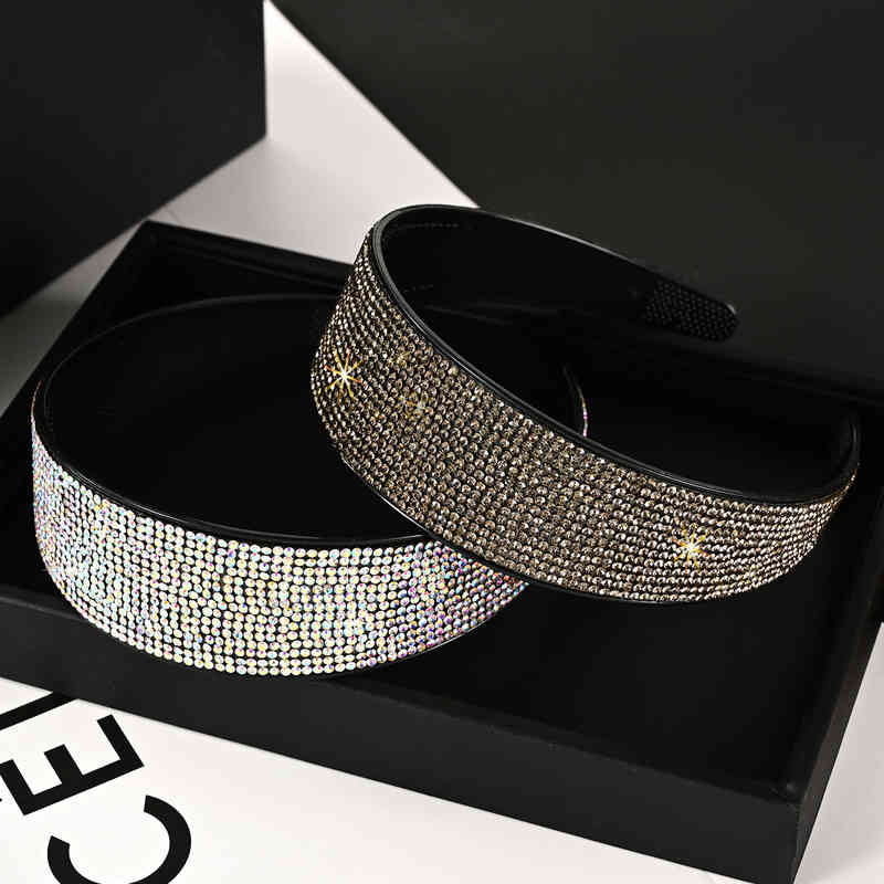 Hair Accessories Jewelry 2021 Full Diamond Hoop Women's French Versatile Drill Crystal pin Ornament Band