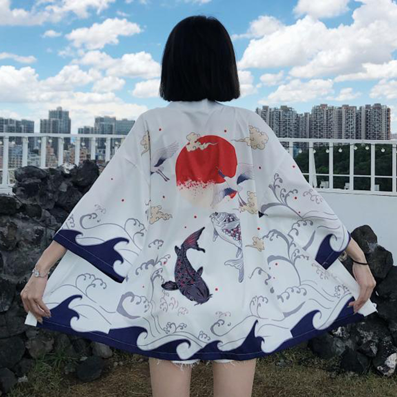 Japanese Kimono Traditional Clothing Crane Carp Anime Kimono Dress Shirts Women Samurai Haori Hombre Yukata Man Cardigan Shirt
Japanese Kimono Traditional Clothing Crane Carp Anime Kimono Dress Shirts Women Samurai Haori Hombre Yukata Man Cardigan Shirt