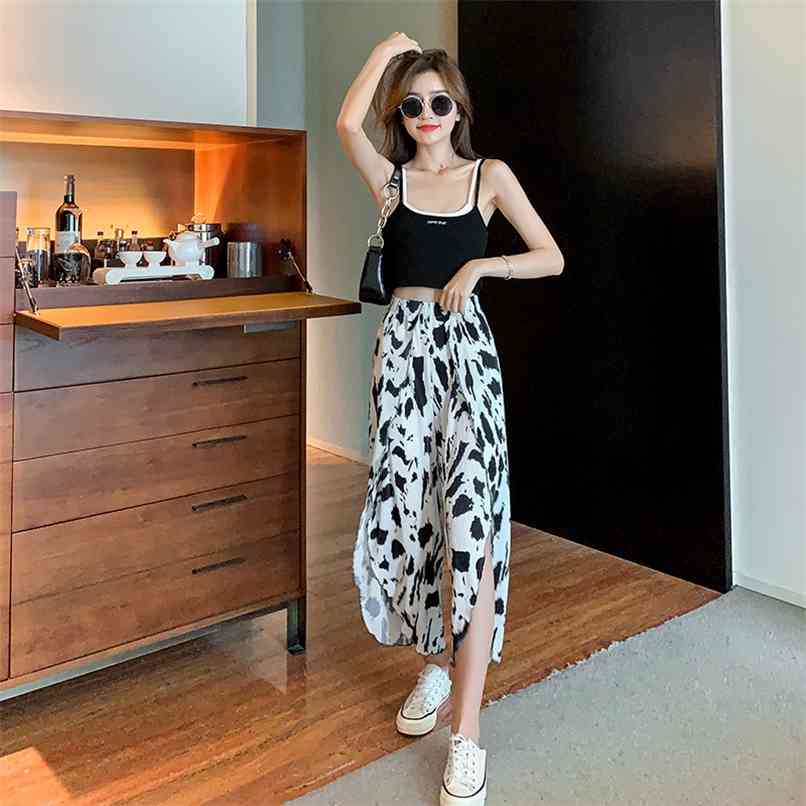 Tie-dye slit wide-leg high-waist women's pants elastic waist straight-leg summer Korean fashion clothing 210520, Black
Tie-dye slit wide-leg high-waist women's pants elastic waist straight-leg summer Korean fashion clothing 210520, Black