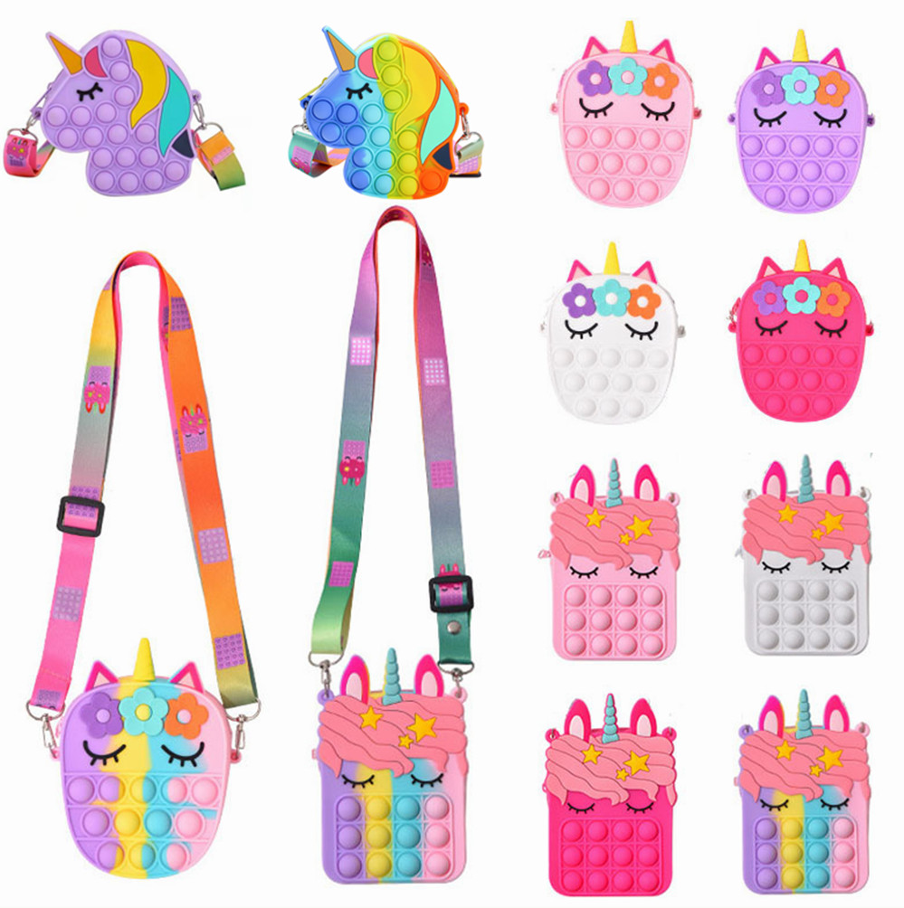 Cute Unicorn Simple Dimple Messenger Bag Fidget Toys Push Bubble Anti-stress Children's Toy Pop Keychain Wallet FY2915
Cute Unicorn Simple Dimple Messenger Bag Fidget Toys Push Bubble Anti-stress Children's Toy Pop Keychain Wallet FY2915