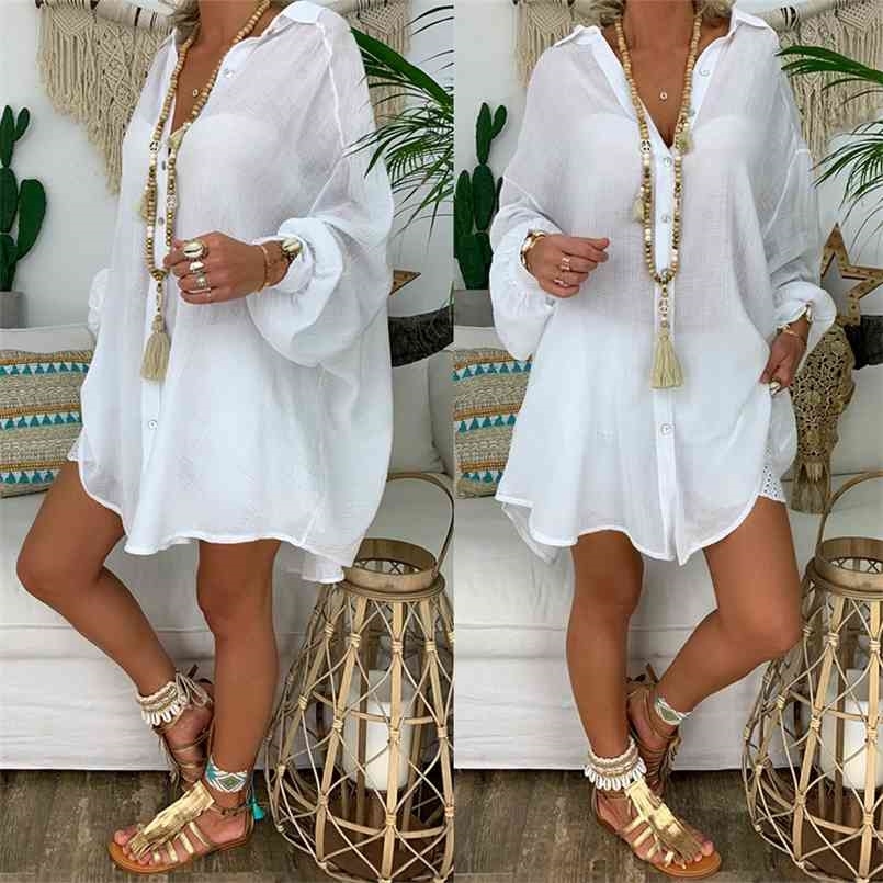 Loose Women Cover Ups Swimwear White Beach Dress Cotton Kimono ups for Swimsuit Up Woman 210708
Loose Women Cover Ups Swimwear White Beach Dress Cotton Kimono ups for Swimsuit Up Woman 210708