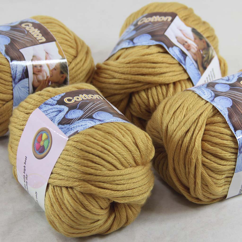 

Sale LOT 4 BallsX50g Special Thick Worsted 100% Cotton Yarn hand Knitting Catania Gold 422-12-4, Multi-colored