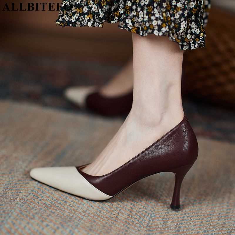 ALLBITEFO mixed colors natural genuine leather fashion comfortable high heel shoes women heels party wedding shoes high heels 210611, As picture
ALLBITEFO mixed colors natural genuine leather fashion comfortable high heel shoes women heels party wedding shoes high heels 210611, As picture