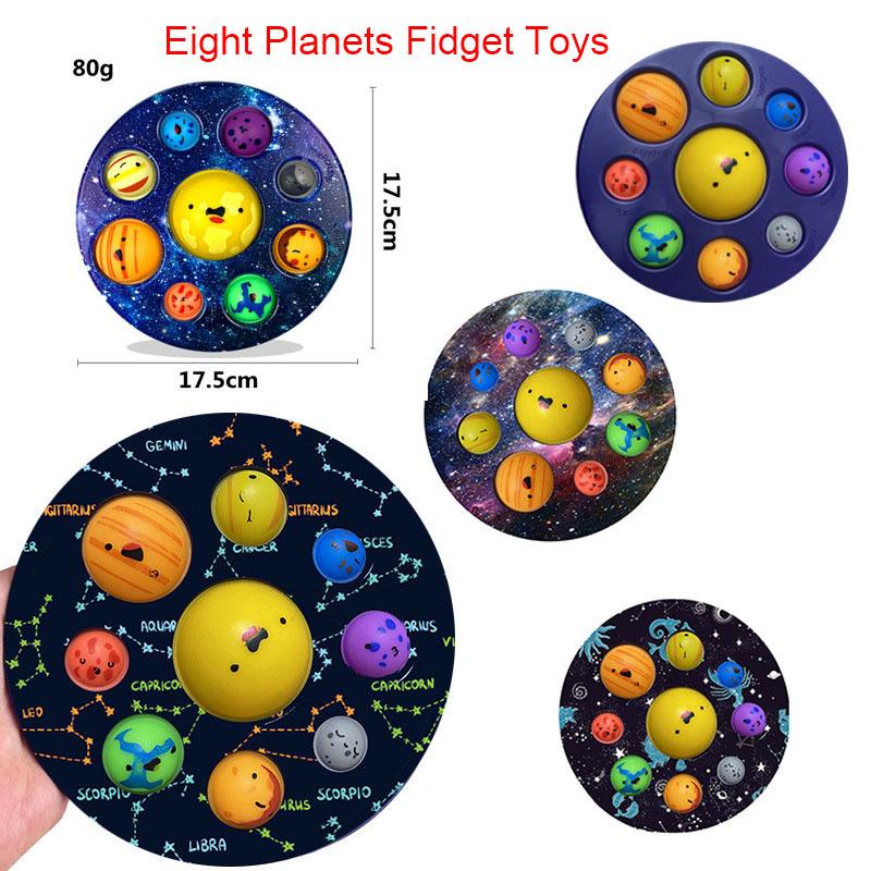 Eight planet Fidget Toys Push pioneer Early education decompression finger pressing bubble Children bathroom toy
Eight planet Fidget Toys Push pioneer Early education decompression finger pressing bubble Children bathroom toy