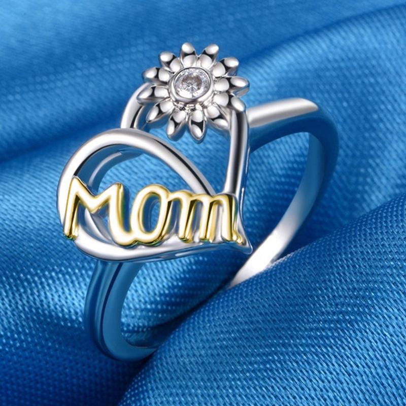 Cluster Rings Creative Love Mom Ring For Mother's Day White Gold Color Sunflower Finger Thanksgiving Gift Lady Fashion Jewelry KAR383, Golden;silver
Cluster Rings Creative Love Mom Ring For Mother's Day White Gold Color Sunflower Finger Thanksgiving Gift Lady Fashion Jewelry KAR383, Golden;silver