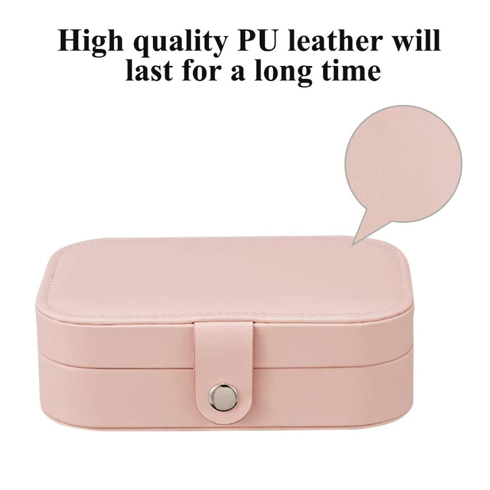 Jewelry Box Organizer Small Travel Portable PU Leather Display Storage Case for Rings Earrings Necklace Bracelets Girls Women