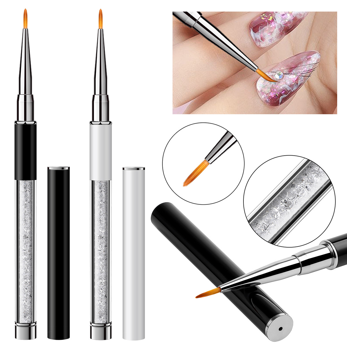 Universal Nail Brush Crystal Acrylic UV Gel Painting Line Brushes Nylon Hair Pen Manicure Nails Liner Drawing Flowers DIY Tools For Women Fingertips Beauty
Universal Nail Brush Crystal Acrylic UV Gel Painting Line Brushes Nylon Hair Pen Manicure Nails Liner Drawing Flowers DIY Tools For Women Fingertips Beauty