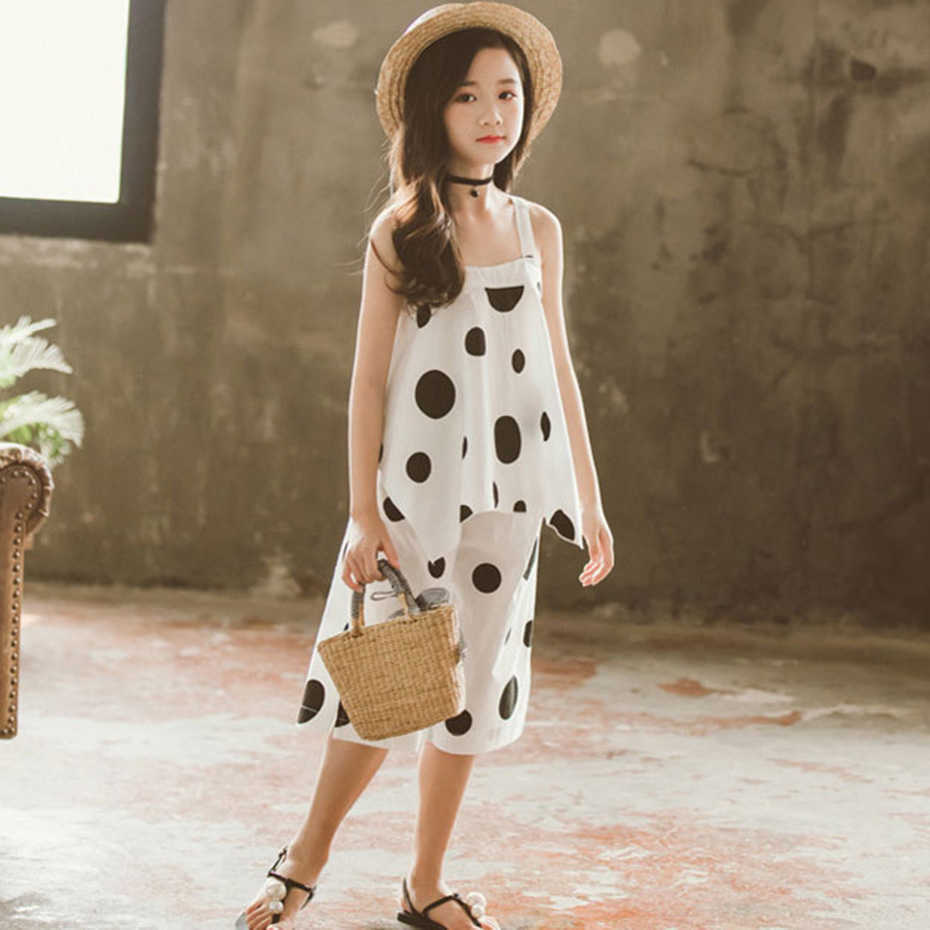 Big Girls Clothes Dot Vest + Pants 2PCS Sets Clothing Fashion Teenage Children'S Summer For 210527