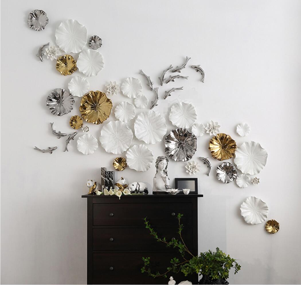 Ceramic wall hanging fish Decorative Plates living room creative three-dimensional hotel background wall bedroom wall-decoration