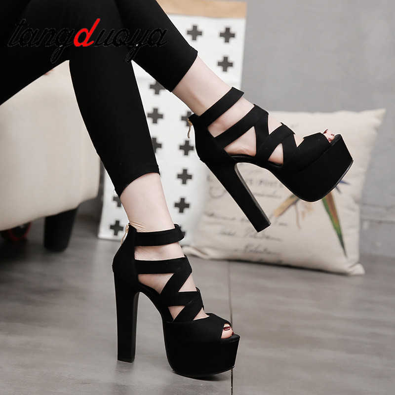 Women Suede Peep Toe Cross Band Platform Chunky Heel Sandal Black Ladies Ankle Strap Ultra High Heel Dressy Sexy Sandal platform
Women Suede Peep Toe Cross Band Platform Chunky Heel Sandal Black Ladies Ankle Strap Ultra High Heel Dressy Sexy Sandal platform