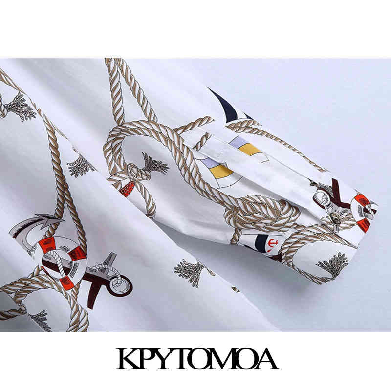 Women Fashion Oversized Printed Button-up Blouses Long Sleeve Side Vents Female Shirts Blusas Chic Tops 210420