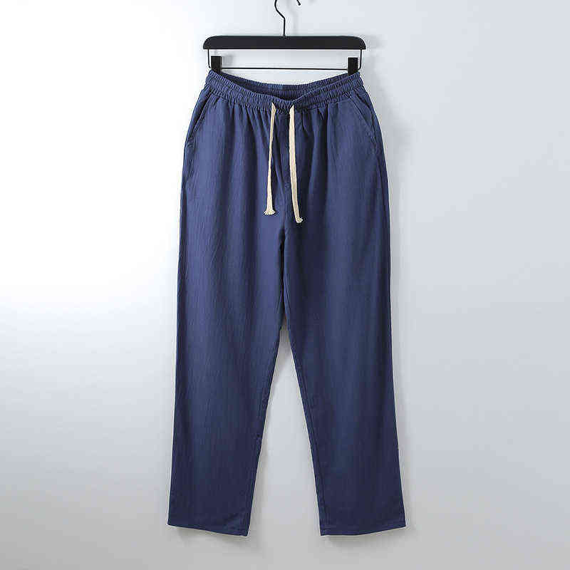 Pants Large Size Summer Men's Cotton Tall Big Sizes Wide Leg Linen Pant Oversized Jogger Trousers Male Plus Size Loose Pants Men 211112