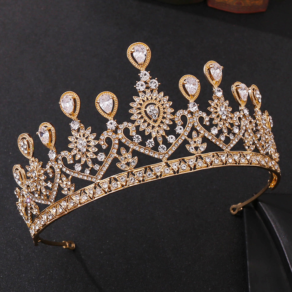 Headpieces Shinning Tiaras And Crowns Bride Big Hollow Crystal Wedding Crown Queen King Hair Jewelry Head Accessories
