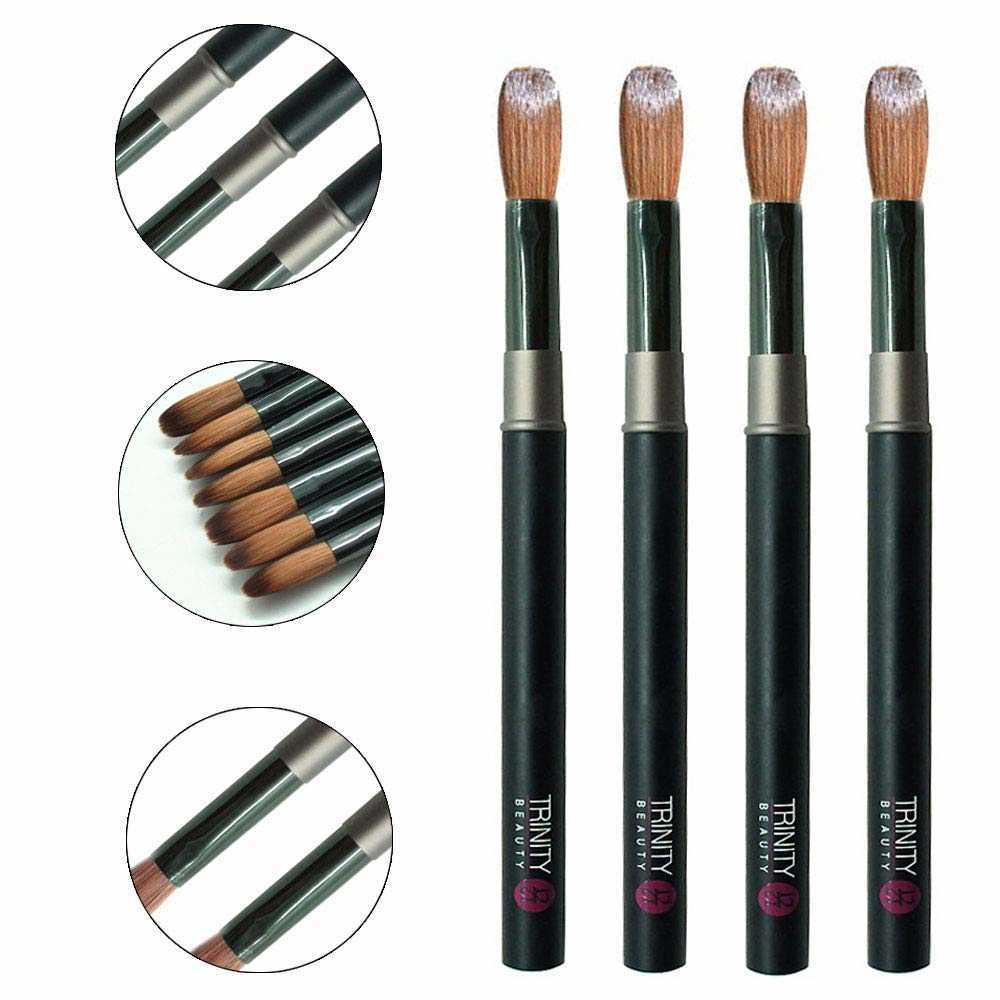 Eval Professional Black Acrylic Nail Brush Kolinsky Sable Hair Powder Round Paint Art Supplies 210630