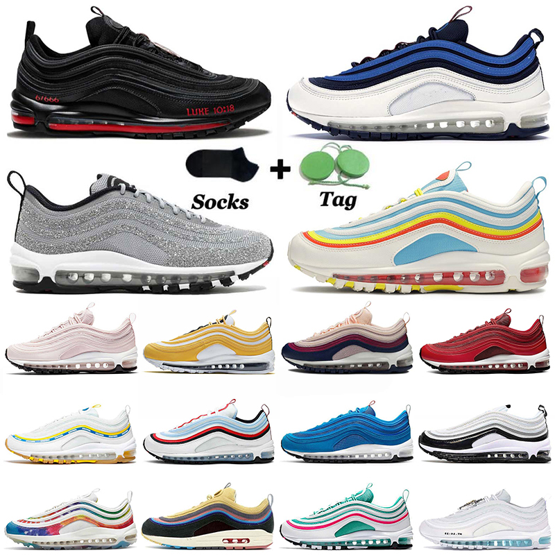 2021 97 Trainers Mens Womens Running Shoes Swarovski LX Silver Bullet MSCHF Lil Nas X INRI Jesus Satan 97s Sean Wotherspoon Pull Tab Obsidian White Sports Sneakers, #42 gris blanc 36-45
2021 97 Trainers Mens Womens Running Shoes Swarovski LX Silver Bullet MSCHF Lil Nas X INRI Jesus Satan 97s Sean Wotherspoon Pull Tab Obsidian White Sports Sneakers, #42 gris blanc 36-45