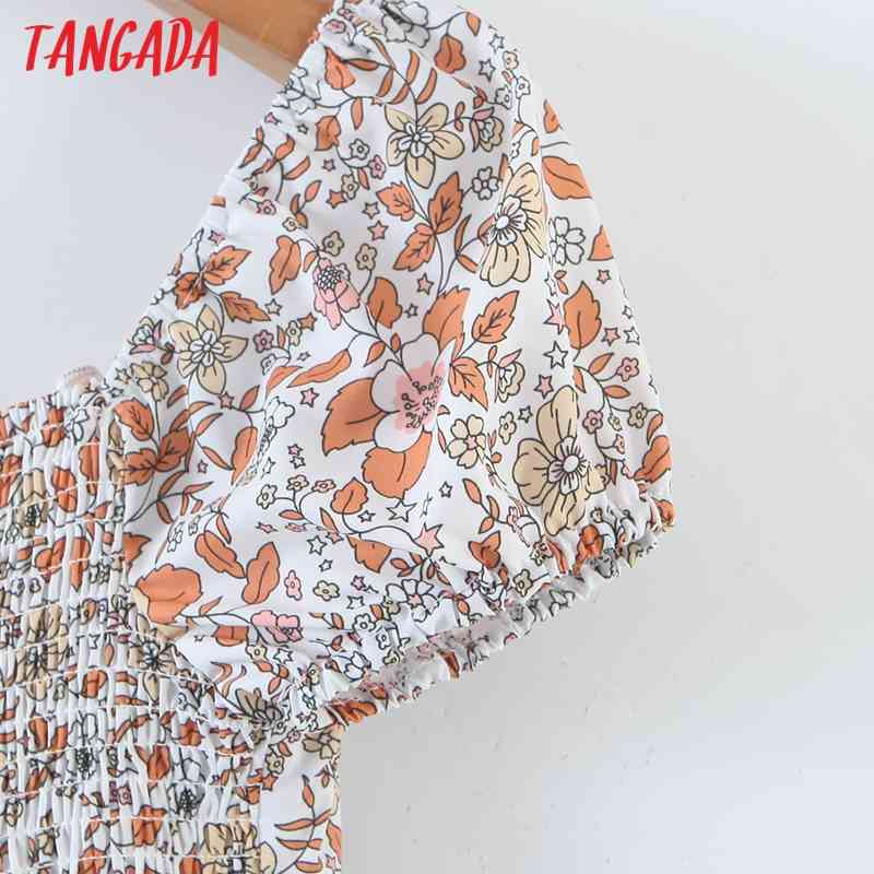 Summer Women Floral Sexy Off Shoulder Short Sleeve Ladies Holiday Dress Vestidos DZ17 210416