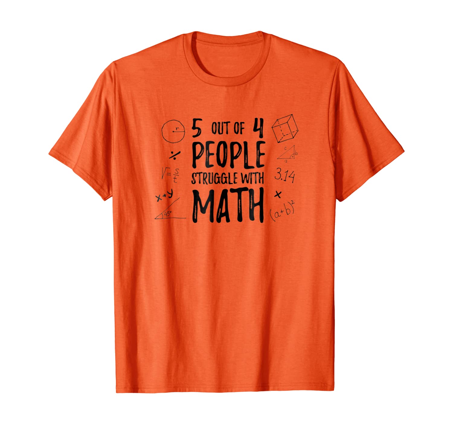 LEDTees: 5 Out Of 4 People Struggle With Math T-Shirt, White;black