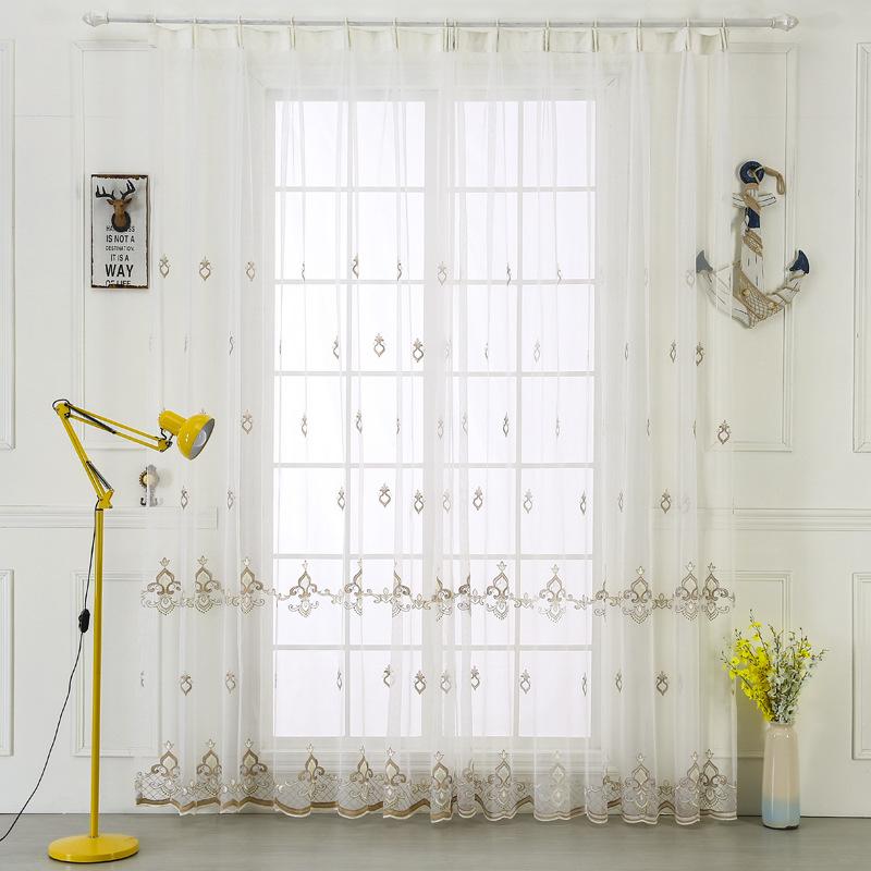 Curtain & Drapes Floral Embroidery Sheer Curtains For Living Room Elegant Delicate Patio Villa Parlor Window Treatments Panels
Curtain & Drapes Floral Embroidery Sheer Curtains For Living Room Elegant Delicate Patio Villa Parlor Window Treatments Panels