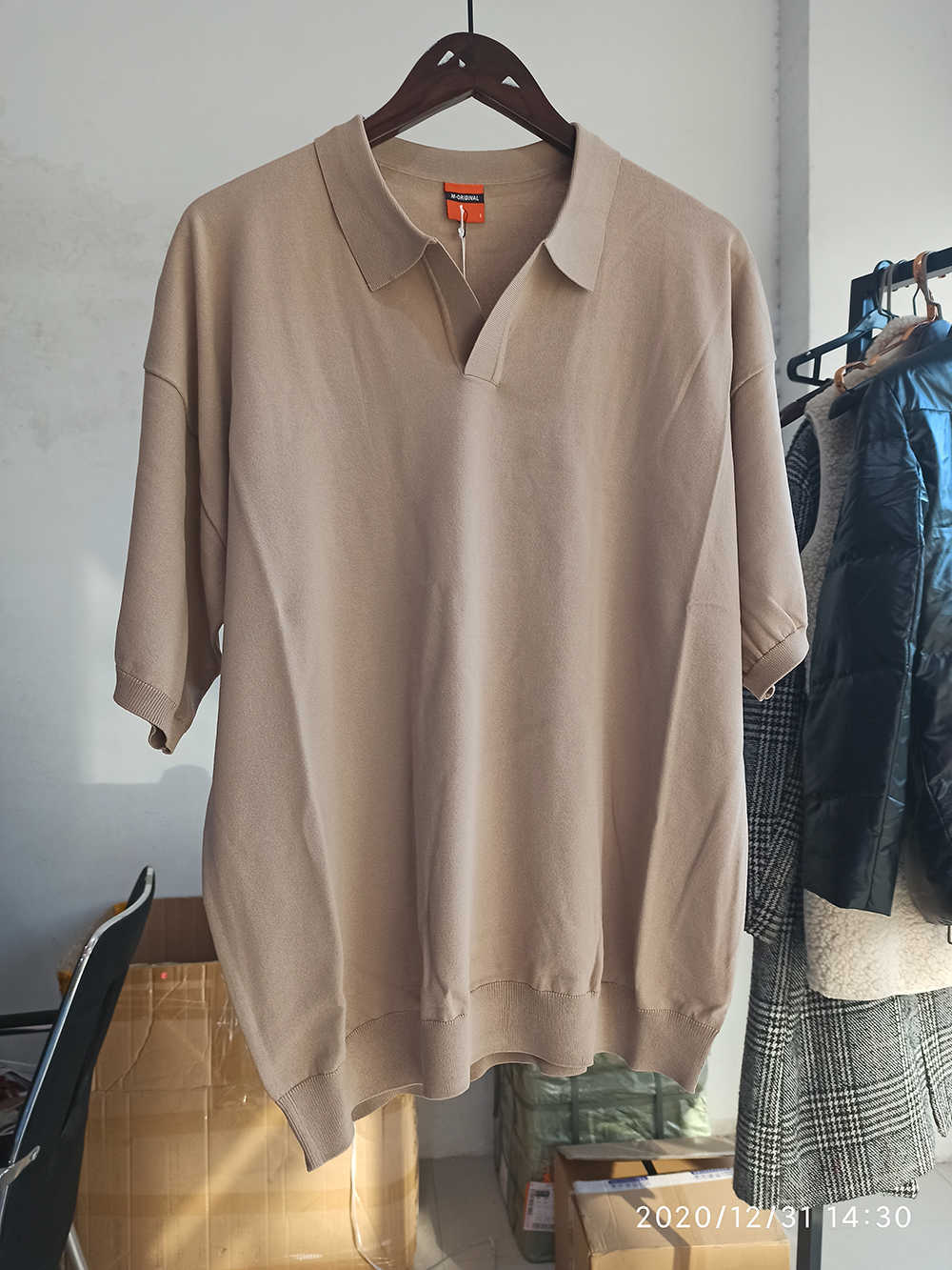 IEFB / men's wear summer turn down collar short sleeve t-shirt for male trend Korean fashion all-match tops 9Y2255 210629
