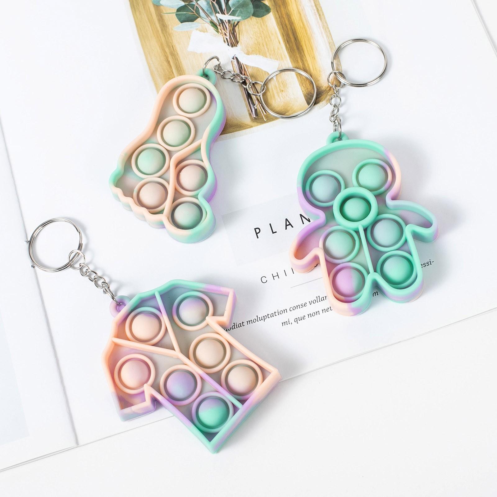 DHL 3-7 days delivery Random Mini Pop Its Fidget Toys Kit Keychain Autism Squishy Stress Reliever Toys Adult Children Anti Stress Set Antistress Toys 