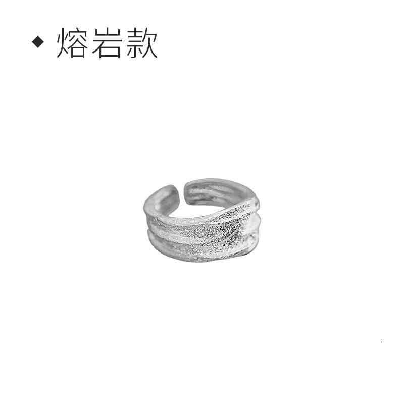 Yite S925 Sterling Silver Powder Diamond Love Lava Ring Female Simple Minority Design Cool Style Fashion