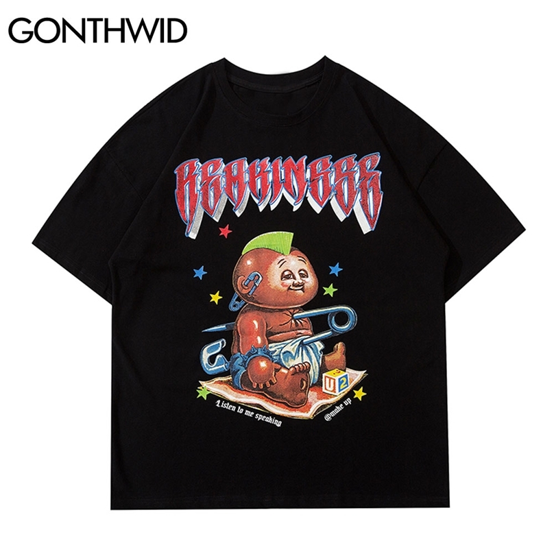 Tee Shirts Creative Streetwear Cartoon Tshirts Cotton Harajuku Hip Hop Fashion Summer Casual Loose Mens T-Shirt Tops 210602, Black
Tee Shirts Creative Streetwear Cartoon Tshirts Cotton Harajuku Hip Hop Fashion Summer Casual Loose Mens T-Shirt Tops 210602, Black