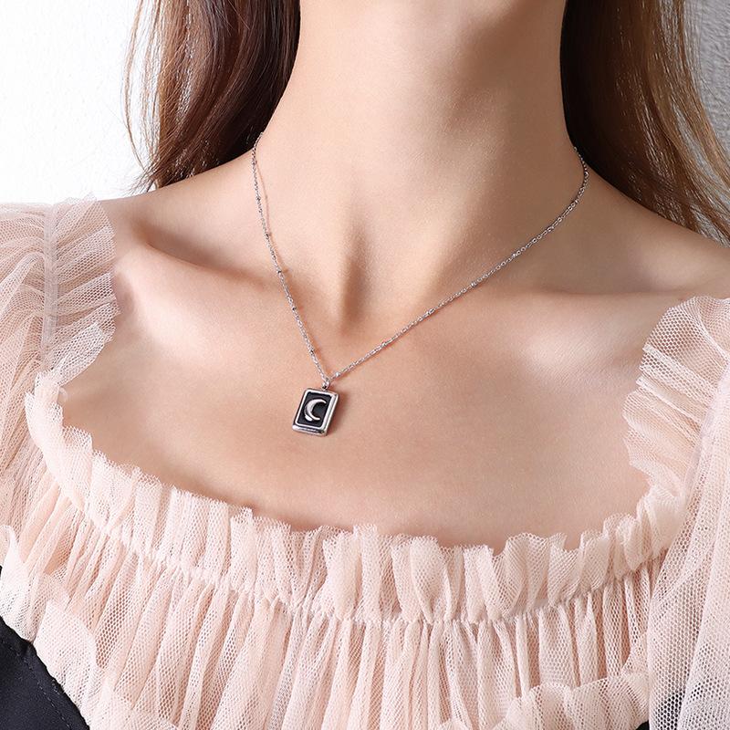 Pendant Necklaces Fashion Gold Plated Stainless Steel Black Rectangle Necklace Woman Jewelry On The Neck, Moon Female Bijoux
Pendant Necklaces Fashion Gold Plated Stainless Steel Black Rectangle Necklace Woman Jewelry On The Neck, Moon Female Bijoux