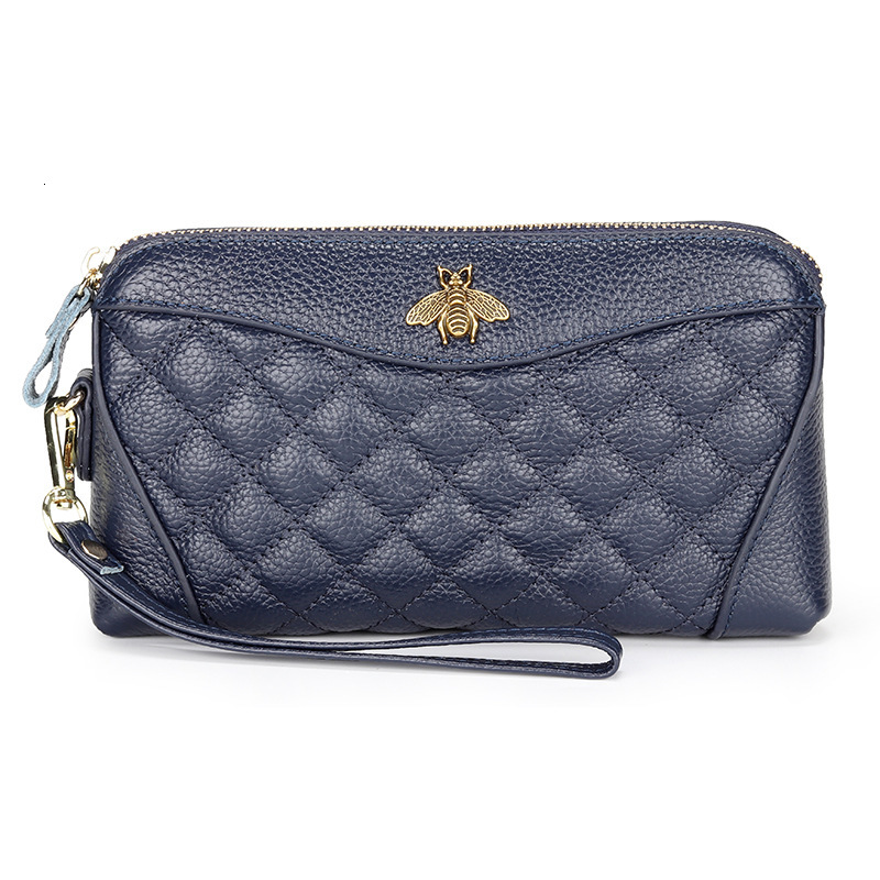 Wallet First Layer Cowhide Handbag Women Leather Grab Bag Simple Soft Mother's Mobile Phone Zero Long Small 049