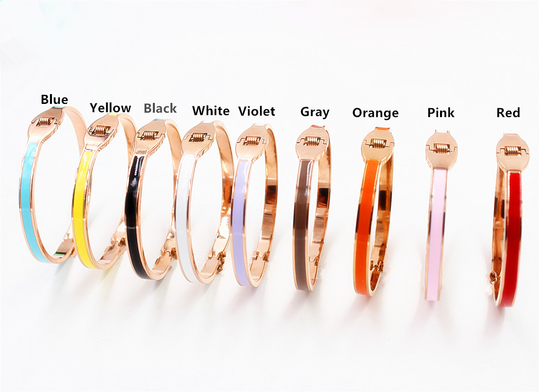 New Style 5mm Luxury Stainless Steel Cuff Bracelets&Bangles Wristband Enamel Bangle Spring H Clasps Bracelets YX026
New Style 5mm Luxury Stainless Steel Cuff Bracelets&Bangles Wristband Enamel Bangle Spring H Clasps Bracelets YX026