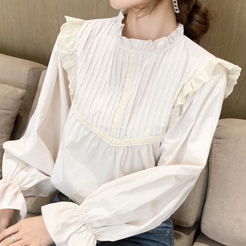 Long Sleeve Ruffles Chiffon Blouse Shirt Women Tops Blouse Women Blusas Mujer De Moda Stand Collar Women Blouses Blusa E332 210602, Apricot
Long Sleeve Ruffles Chiffon Blouse Shirt Women Tops Blouse Women Blusas Mujer De Moda Stand Collar Women Blouses Blusa E332 210602, Apricot
