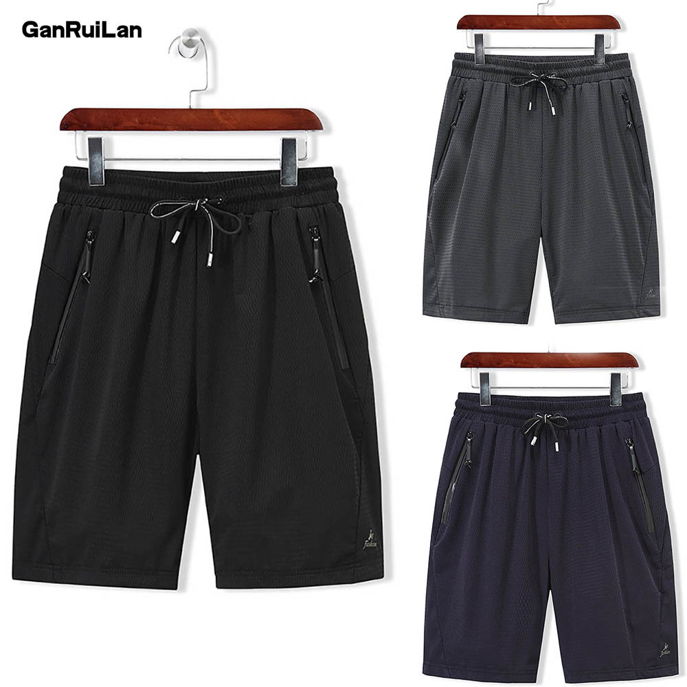 Men's Shorts Mesh Elastic Summer Breeches 8XL 6XL Big Size Clothing Nylon Black Grey Spandex Sweat Shorts Plus Size Shorts B0590 210518