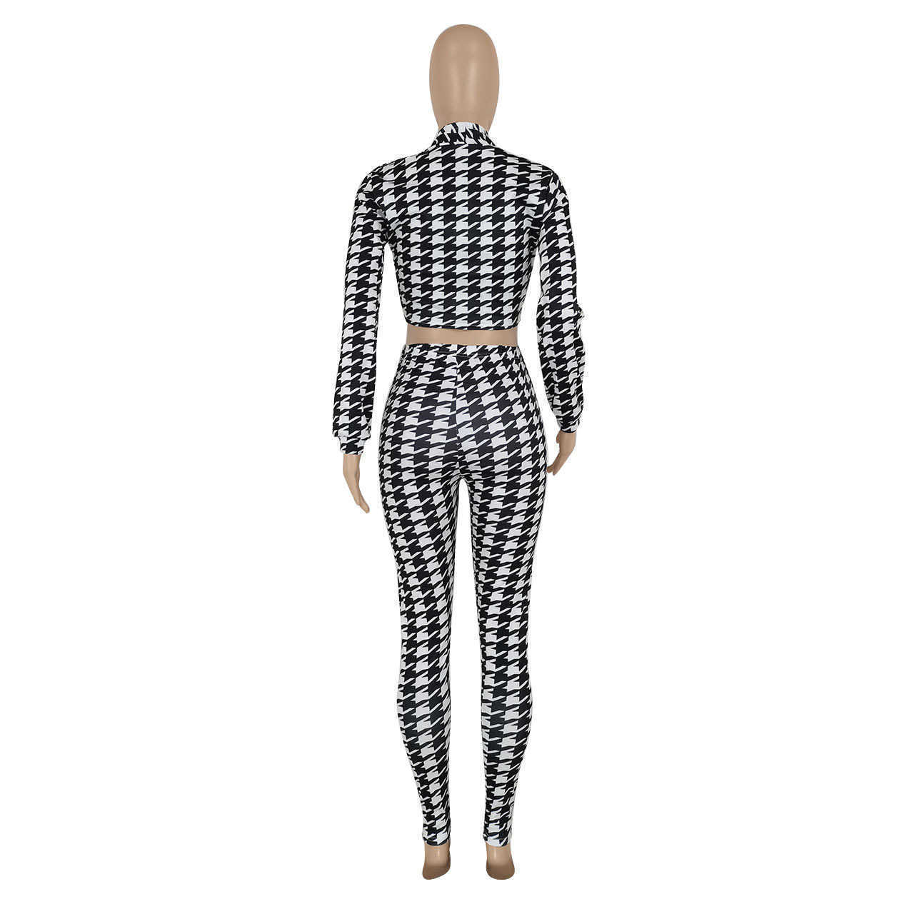 Women's Two Piece Pants Designers Women Clothes 2023 style temperament slim fit thousand bird check print two-piece women's suit Fashion