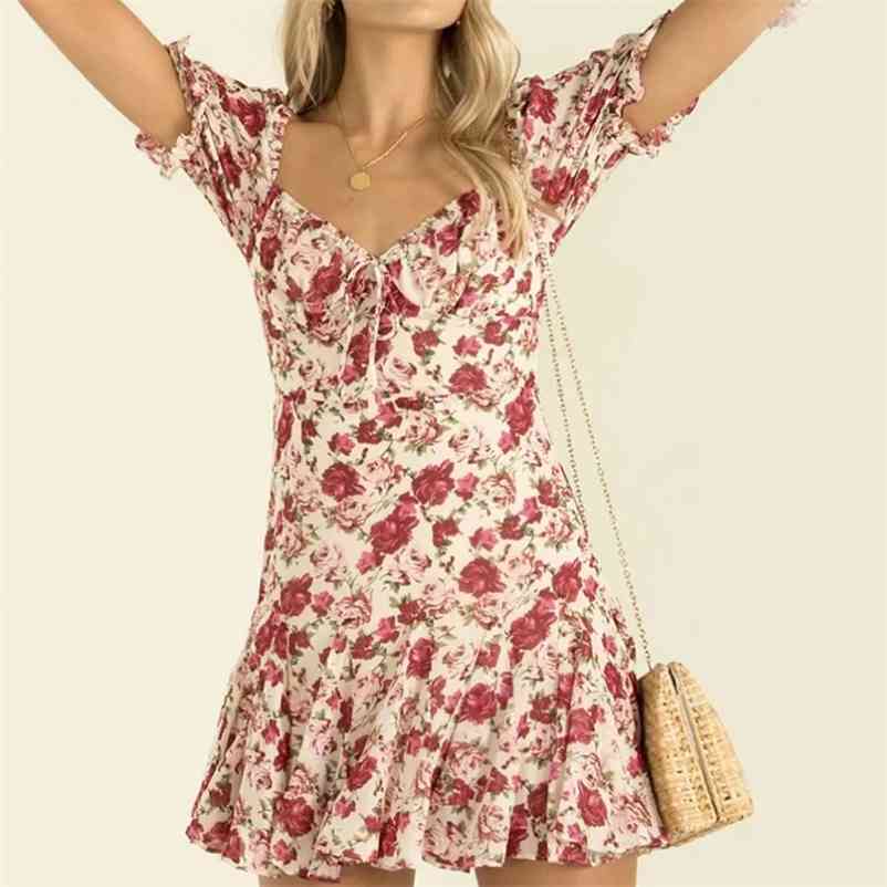Women dress Sexy Square neck ruffled printed pleated mini skirt, hollow back zipper closure 210524, Red
Women dress Sexy Square neck ruffled printed pleated mini skirt, hollow back zipper closure 210524, Red