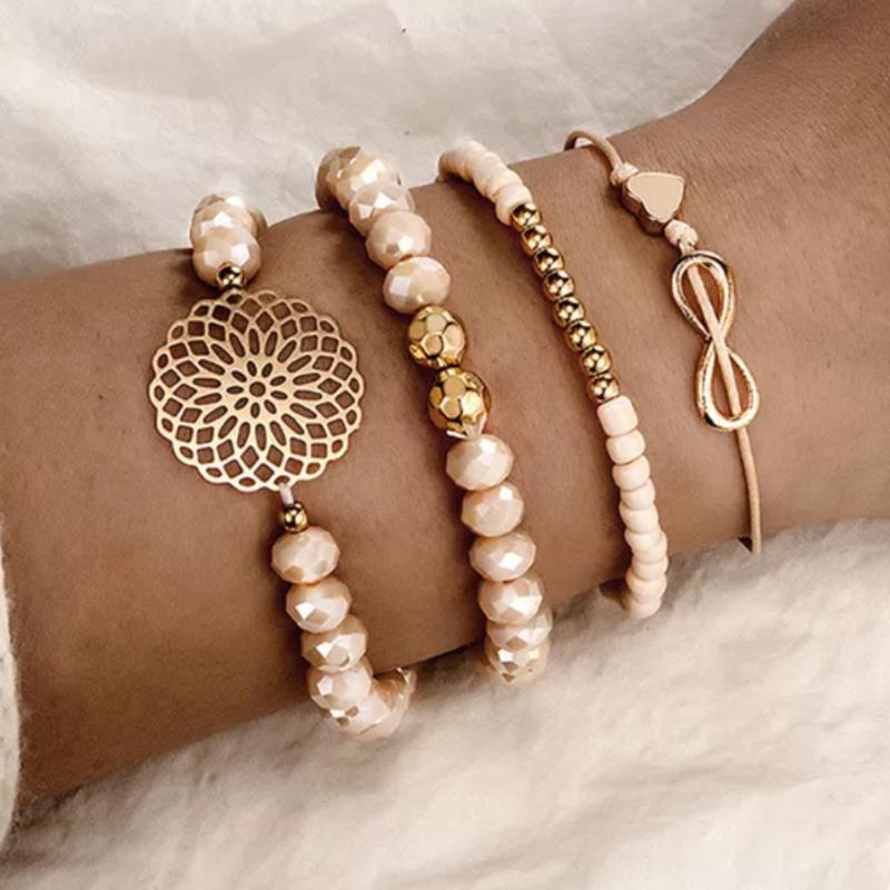 Link, Chain 4Pcs/Set Fashion Simple Beaded Charm Bracelets Women Creative Hollow Flower Lucky Love Heart Rope Jewelry
Link, Chain 4Pcs/Set Fashion Simple Beaded Charm Bracelets Women Creative Hollow Flower Lucky Love Heart Rope Jewelry
