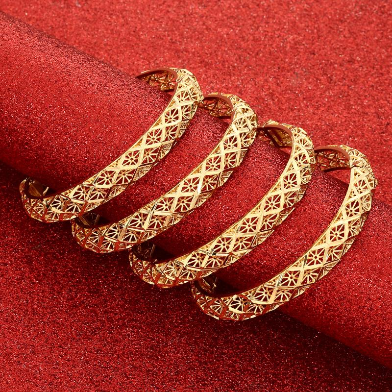 Bangle 24K Bangles 4Pcs/lot Ethiopian Africa Fashion Gold Color For Women African Bride Wedding Bracelet Jewelry
Bangle 24K Bangles 4Pcs/lot Ethiopian Africa Fashion Gold Color For Women African Bride Wedding Bracelet Jewelry