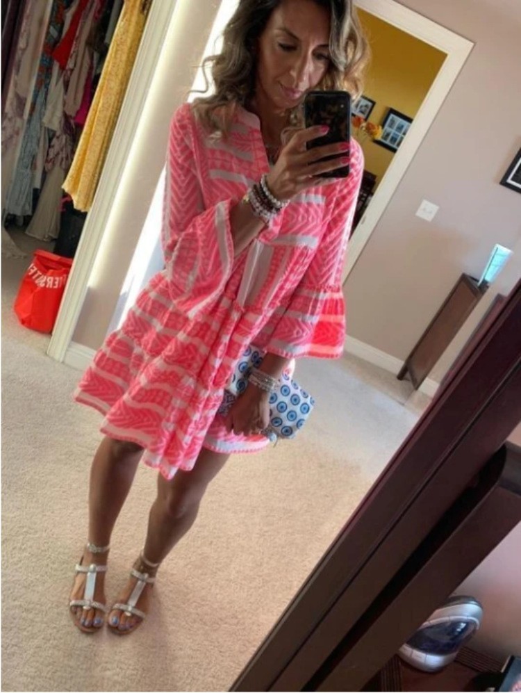 Women Dress Sexy Short Print Dressed V Neck Flare Sleeve Bohemia Dresses Loose Casual Plus Size Summer Beach 210524