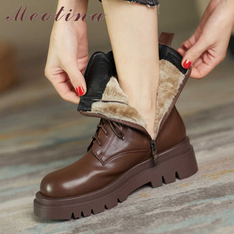 Meotina Motorcycle Boots Woman Platform High Heel Ankle Boots Zipper Thick Heel Short Boots Lace Up Female Shoes Winter Brown 41 210608, Black
Meotina Motorcycle Boots Woman Platform High Heel Ankle Boots Zipper Thick Heel Short Boots Lace Up Female Shoes Winter Brown 41 210608, Black
