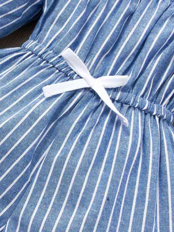 Baby Striped Tie Front Romper SHE