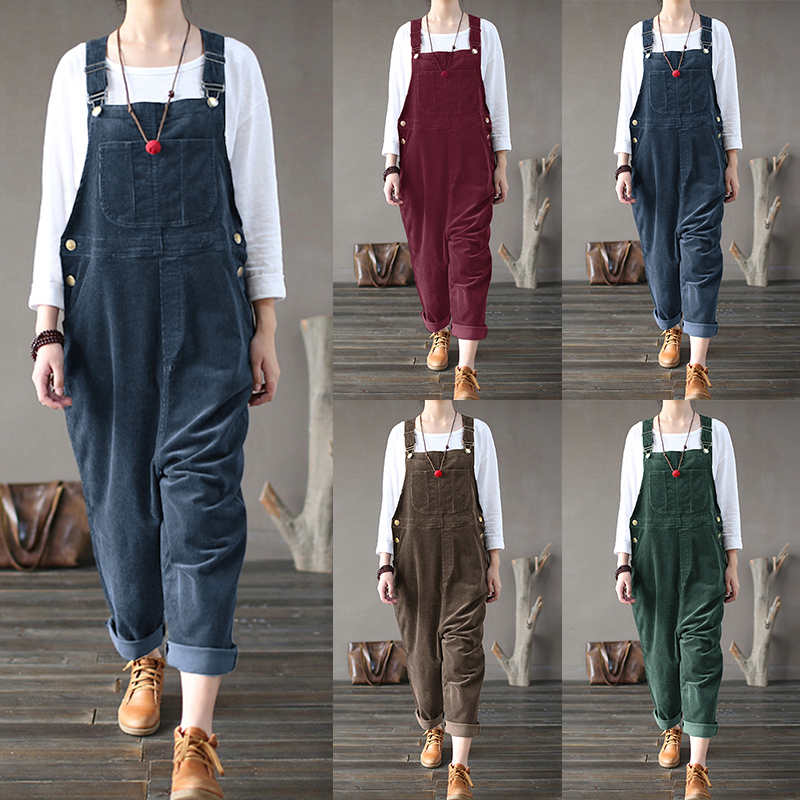 Kaftan Corduroy Overalls Womens Jumpsuits 2021 Autumn Harem Pants Casual Long Pantalon Palazzo Female Button Rompers Playsuit, Coffee
Kaftan Corduroy Overalls Womens Jumpsuits 2021 Autumn Harem Pants Casual Long Pantalon Palazzo Female Button Rompers Playsuit, Coffee