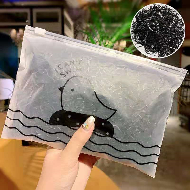 2001 Pieces A Bag Disposable Hair Binding Black Small Rubber Band Female Hair Circle High Elastic Durable