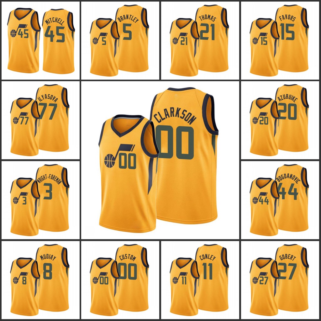 Men Utah Jazz''Donovan Mitchell Jor dan Clarkson Bojan Bogdanovic Derrick Favors Jarrell Brantley Custom Yellow Statement Jersey
Men Utah Jazz''Donovan Mitchell Jor dan Clarkson Bojan Bogdanovic Derrick Favors Jarrell Brantley Custom Yellow Statement Jersey