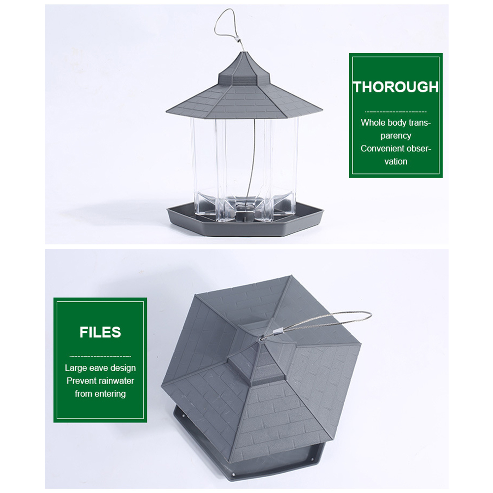 Hanging Wild Bird Feeder Outdoor Bird Feeders Food Container Gazebo Bird Feeder For Garden Yard Decoration And Kids