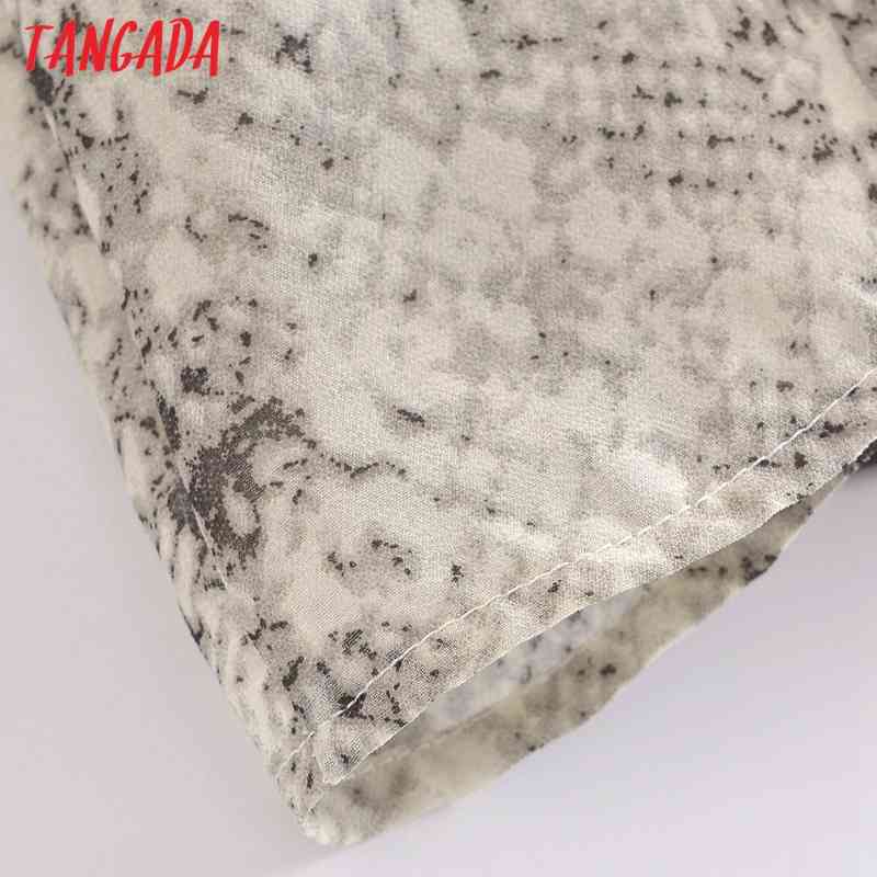 Women Retro Animal Print Chiffon V Neck With Slash Long Sleeve Chic Female Blouse Shirt Tops 3A54 210416