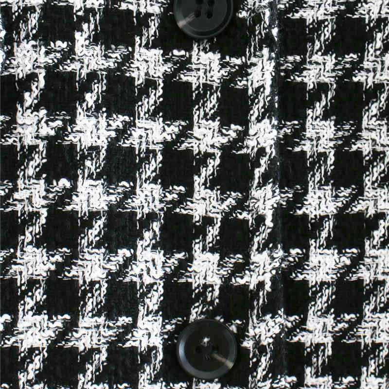 Evfer Women Streetwear Black Plaid Loose Autumn Outwear Jackets Female Fashion Single Breasted Houndstooth Thick Coat Jacket 210421