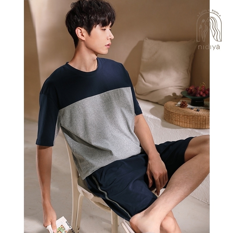 Nadia 2021 pajamas men's summer new cotton short sleeve simple leisure sports wear home suit, Light hemp ash
Nadia 2021 pajamas men's summer new cotton short sleeve simple leisure sports wear home suit, Light hemp ash