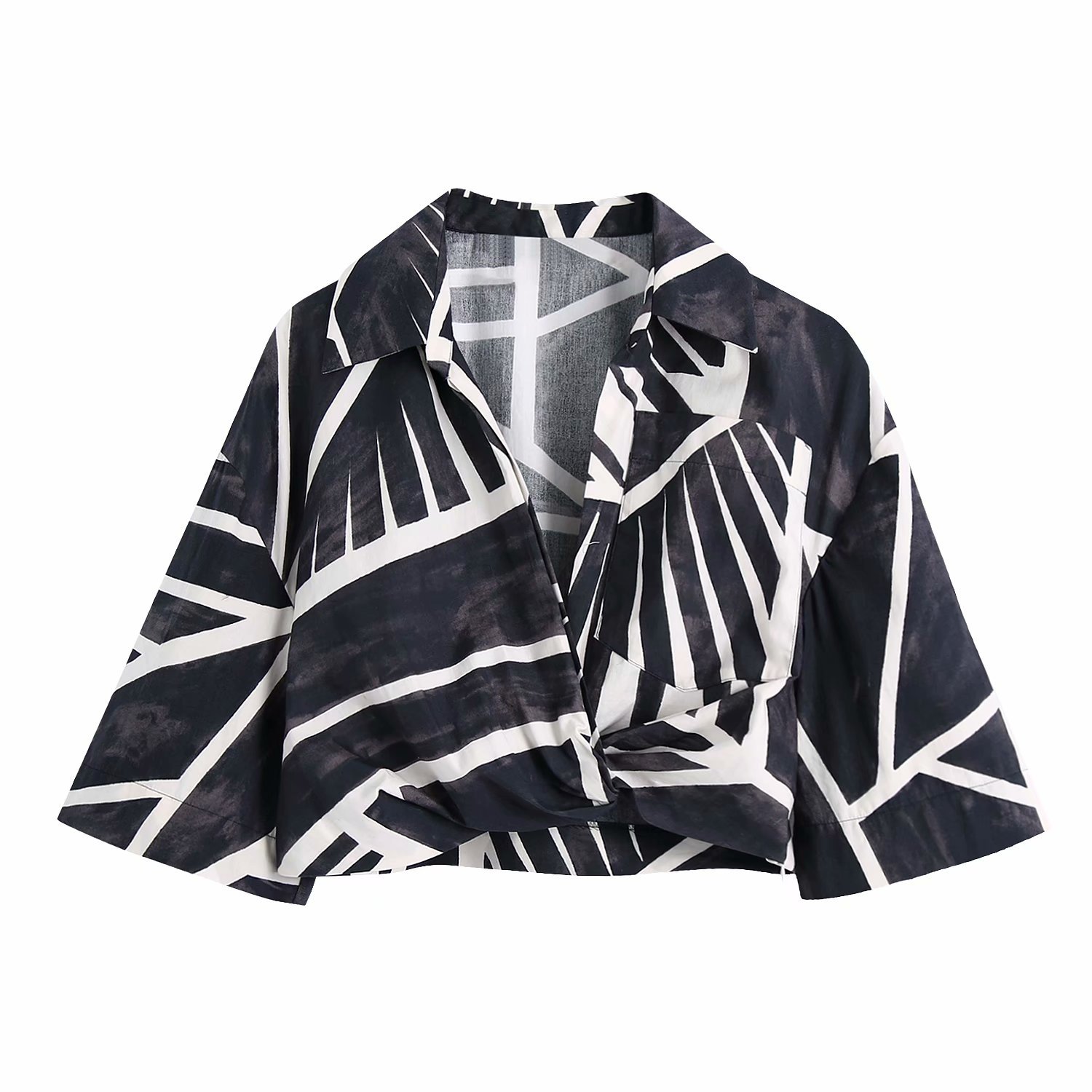 Summer Women 2 Pieces Set Print Cropped Shirt and Pleated Mini Skirt Chic Lady Fashion Casual & Suit 210517